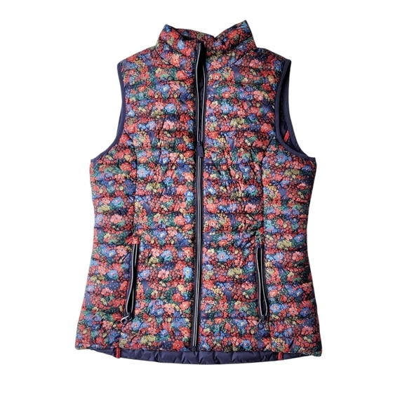 Joules Right As Rain Foral Puffy Vest Size 4 - Picture 1 of 6